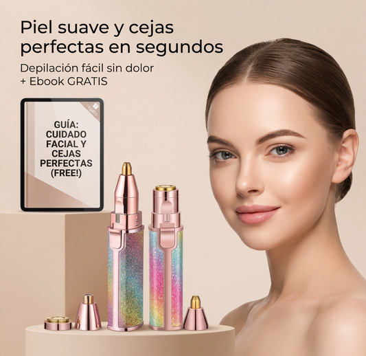 Depilador Facial 2 en 1 con Luz LED-Manten tu piel Suave al Instante, Sin Dolor, Incluye Ebook GRATIS